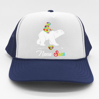 Cute Nana Bear Autism Awareness Autistic Family Lover Trucker Hat