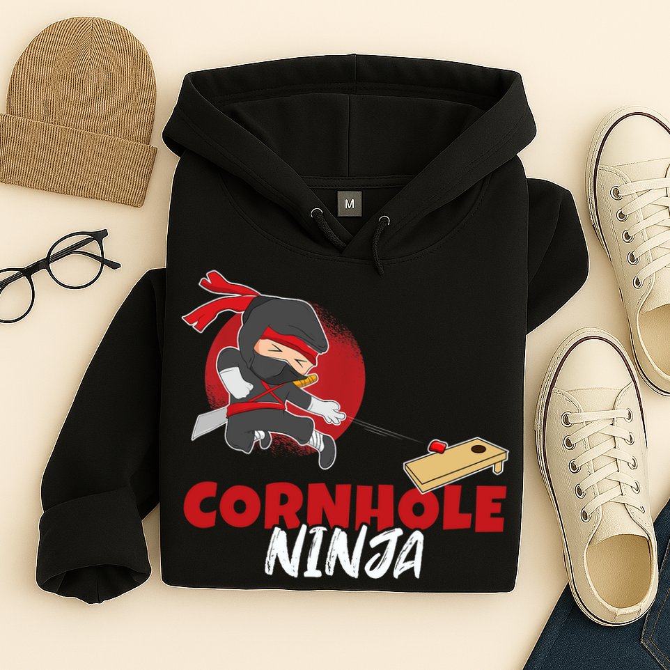 Cornhole Ninja Boy Cornhole Hoodie