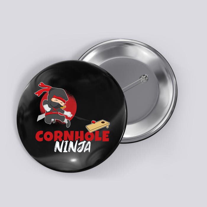 Cornhole Ninja Boy Cornhole Button