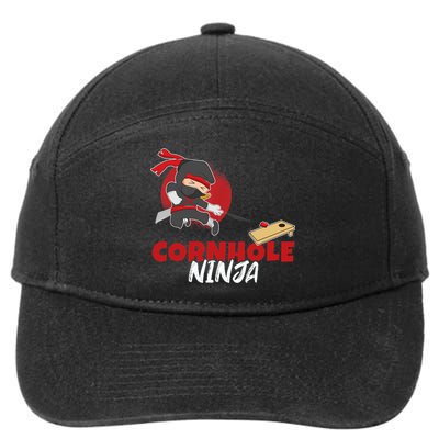 Cornhole Ninja Boy Cornhole 7-Panel Snapback Hat