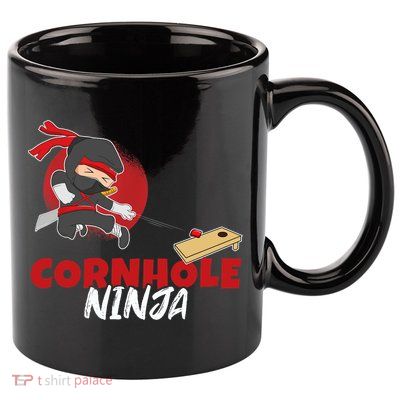 Cornhole Ninja Boy Cornhole 11oz C Handle Ceramic Mug