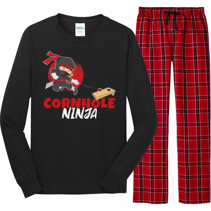 Cornhole Ninja Boy Cornhole Long Sleeve Pajama Set