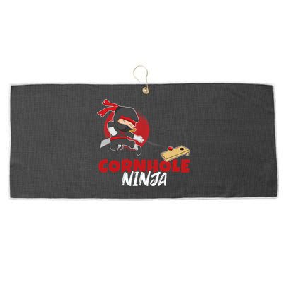 Cornhole Ninja Boy Cornhole Large Microfiber Waffle Golf Towel