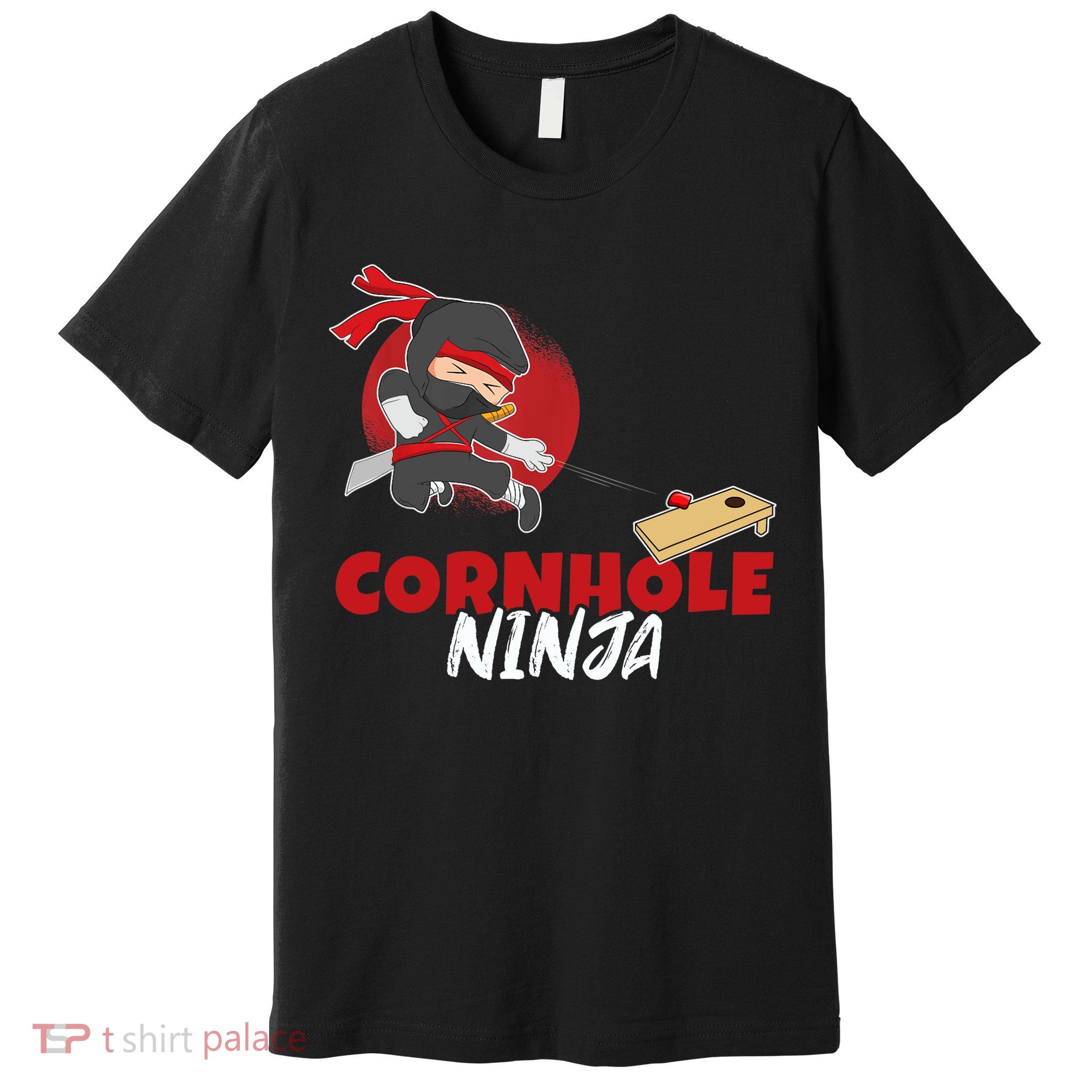 Cornhole Ninja Boy Cornhole Premium T-Shirt