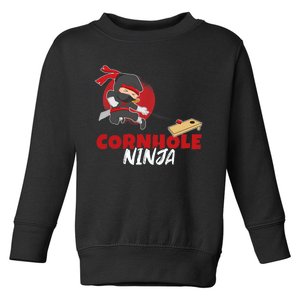 Cornhole Ninja Boy Cornhole Toddler Sweatshirt