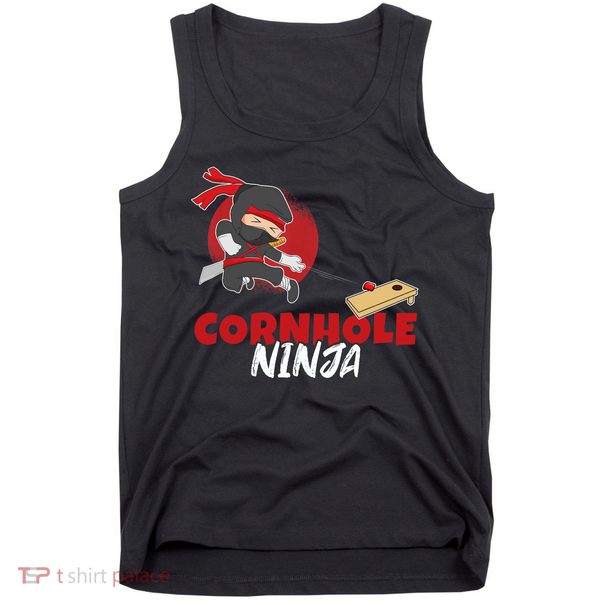 Cornhole Ninja Boy Cornhole Tank Top