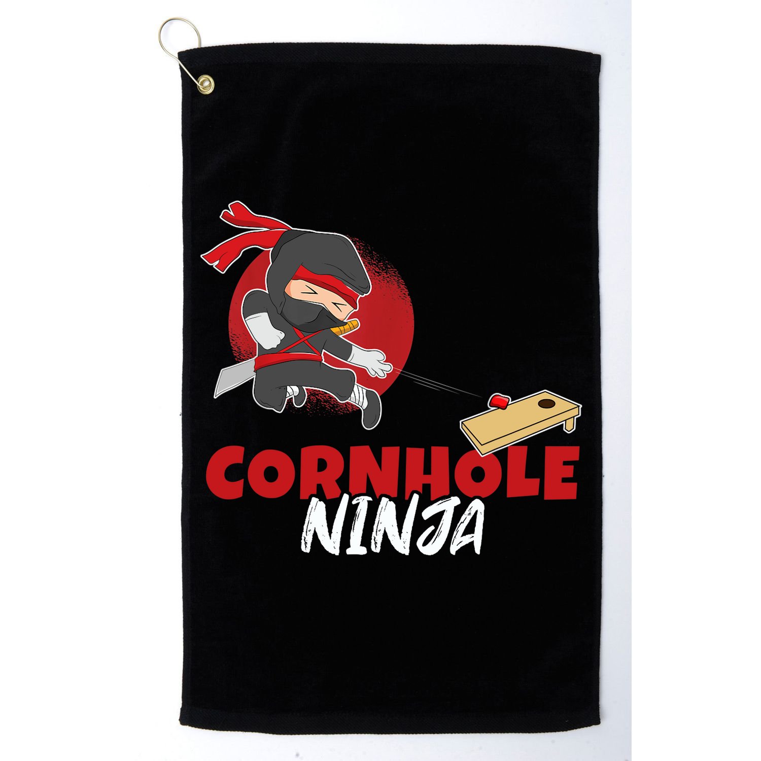 Cornhole Ninja Boy Cornhole Golf Towel