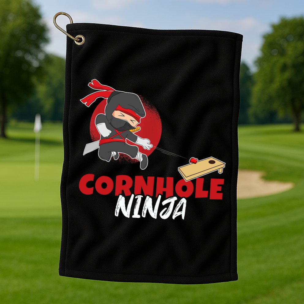 Cornhole Ninja Boy Cornhole Golf Towel