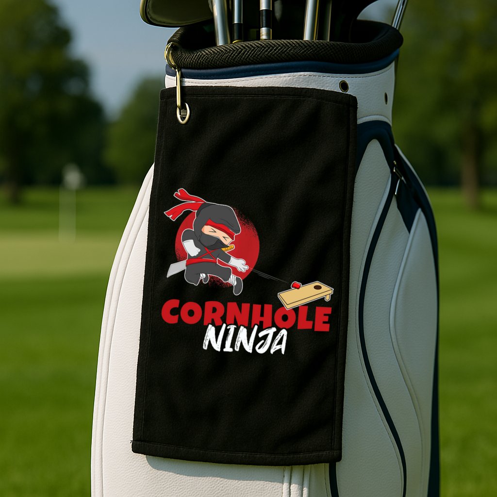 Cornhole Ninja Boy Cornhole Golf Towel