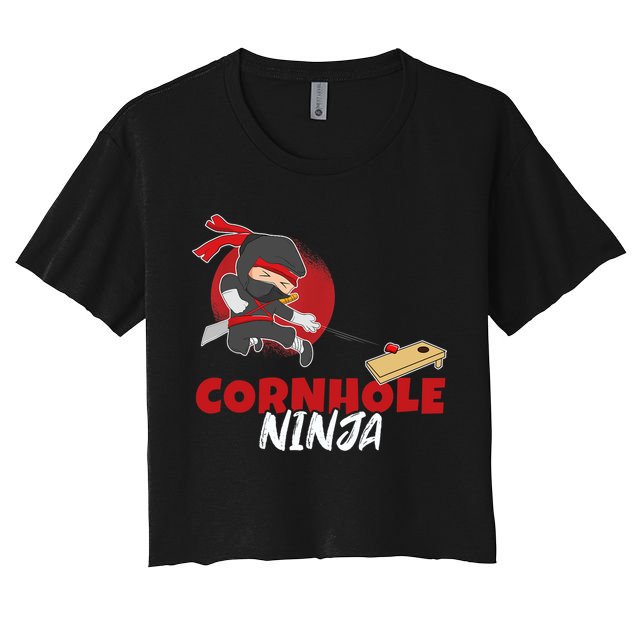 Cornhole Ninja Boy Cornhole Crop Top