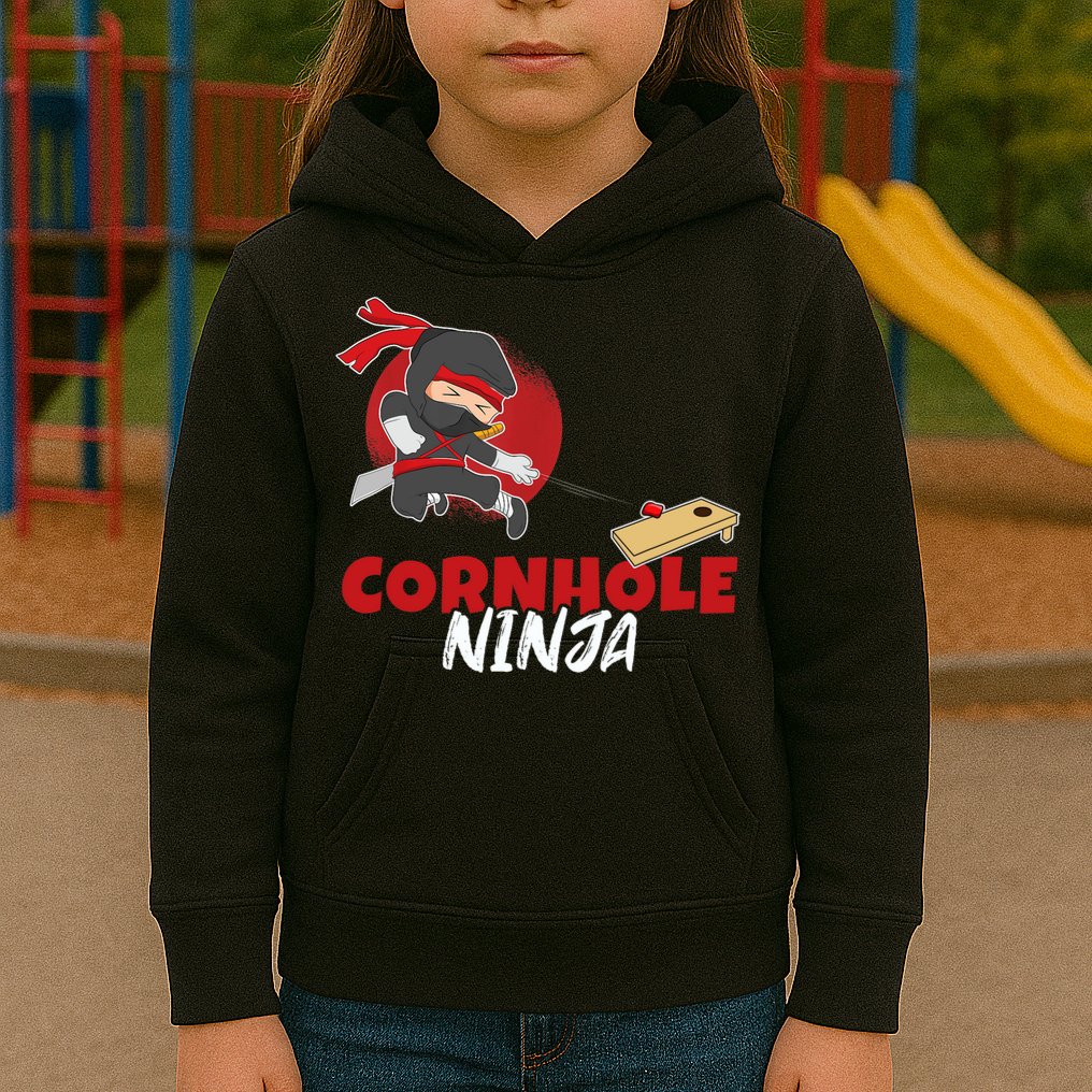 Cornhole Ninja Boy Cornhole Kids Hoodie