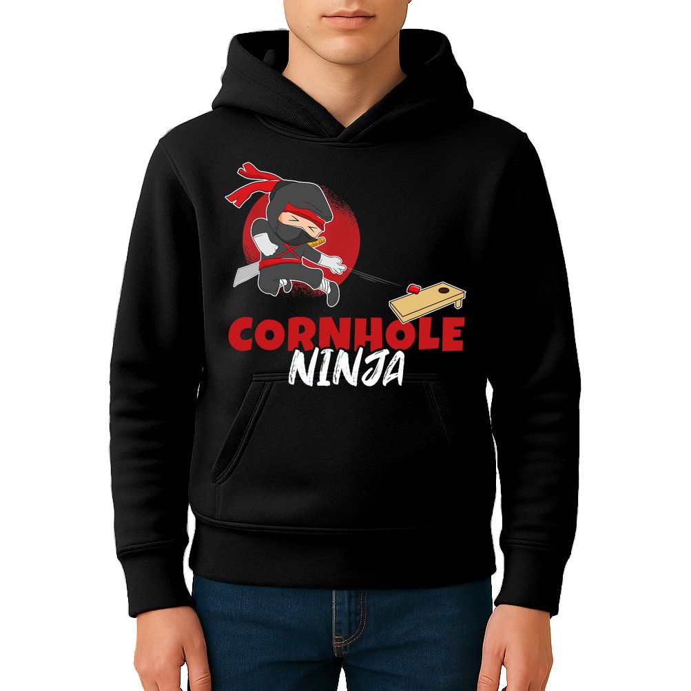 Cornhole Ninja Boy Cornhole Kids Hoodie
