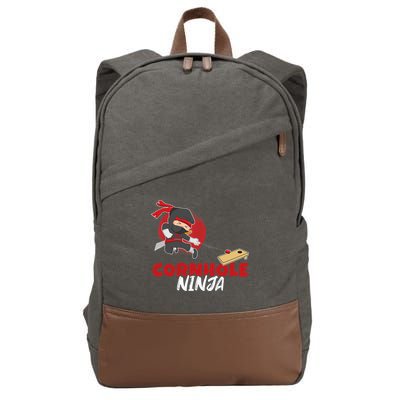 Cornhole Ninja Boy Cornhole Cotton Canvas Backpack