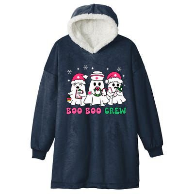 Christmas Nurse Boo Boo Crew Ghost Santa Xmas Nursing Hooded Wearable Blanket