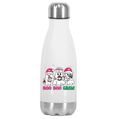 Christmas Nurse Boo Boo Crew Ghost Santa Xmas Nursing Stainless Steel Insulated Water Bottle