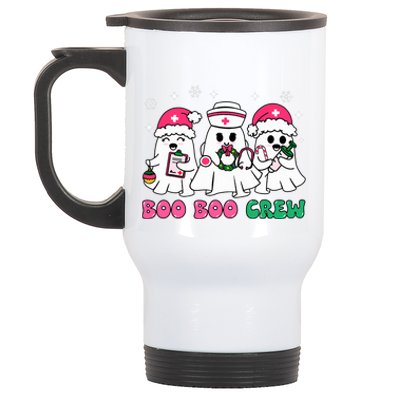 Christmas Nurse Boo Boo Crew Ghost Santa Xmas Nursing Stainless Steel Travel Mug