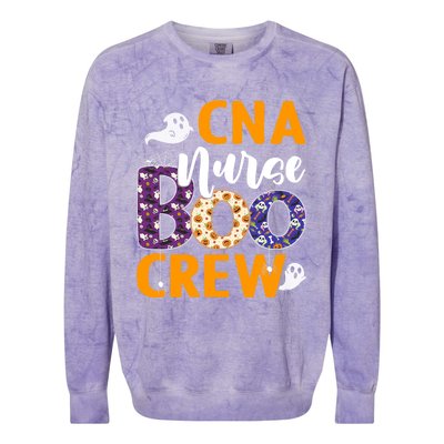 Cna Nurse Boo Crew Scary Nurse Halloween Ghost Spider Funny Gift Colorblast Crewneck Sweatshirt