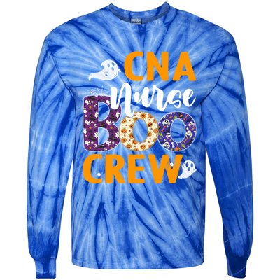 Cna Nurse Boo Crew Scary Nurse Halloween Ghost Spider Funny Gift Tie-Dye Long Sleeve Shirt