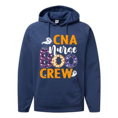 Cna Nurse Boo Crew Scary Nurse Halloween Ghost Spider Funny Gift Performance Fleece Hoodie