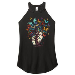 Cute Nature Butterfly Tree Women’s Perfect Tri Rocker Tank