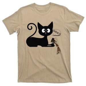 Cool Naughty Black Cat What Dropped A Cup Of Coffee T-Shirt