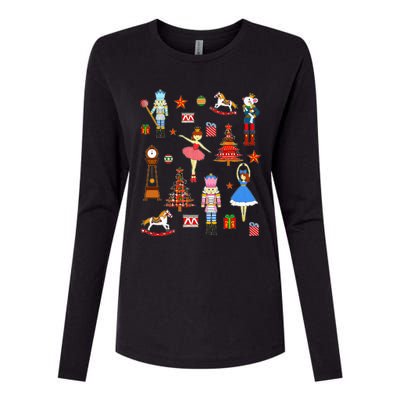 Christmas Nutcracker Ballet Xmas Pjs For Womens Cotton Relaxed Long Sleeve T-Shirt