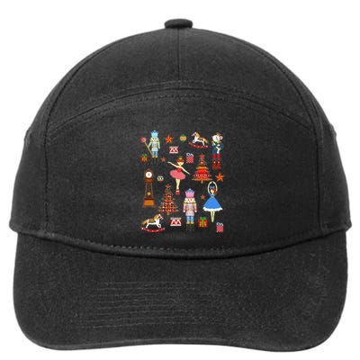 Christmas Nutcracker Ballet Xmas Pjs For 7-Panel Snapback Hat