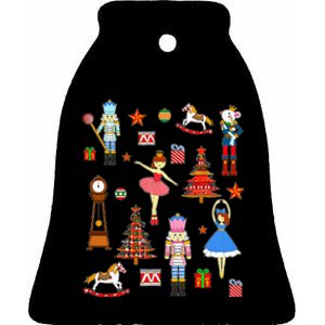 Christmas Nutcracker Ballet Xmas Pjs For Ceramic Bell Ornament