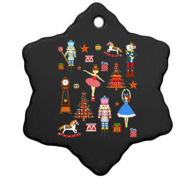 Christmas Nutcracker Ballet Xmas Pjs For Ceramic Star Ornament