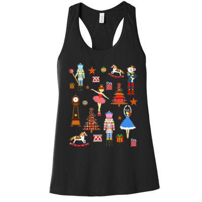 Christmas Nutcracker Ballet Xmas Pjs For Women's Racerback Tank