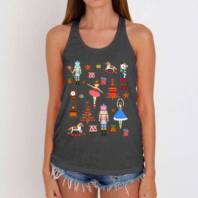 Christmas Nutcracker Ballet Xmas Pjs For Women's Knotted Racerback Tank