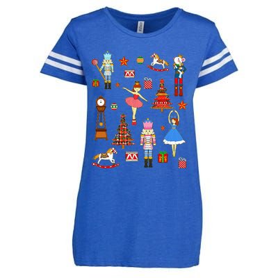 Christmas Nutcracker Ballet Xmas Pjs For Enza Ladies Jersey Football T-Shirt