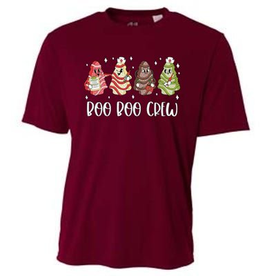 Christmas Nurse Boo Boo Crew Tree Cake Xmas Nursing Cooling Performance Crew T-Shirt