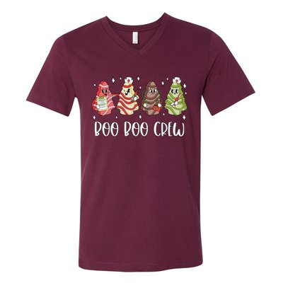 Christmas Nurse Boo Boo Crew Tree Cake Xmas Nursing V-Neck T-Shirt