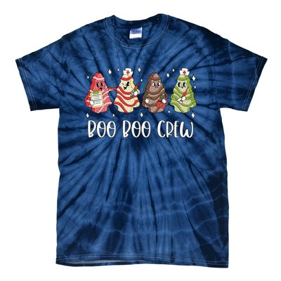 Christmas Nurse Boo Boo Crew Tree Cake Xmas Nursing Tie-Dye T-Shirt