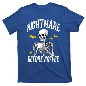 Cute Nightmare Before Coffee Funny Skeleton Halloween Spooky Gift T-Shirt