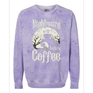 Cute Nightmare Before Coffee Halloween Funny Mug Gift Colorblast Crewneck Sweatshirt