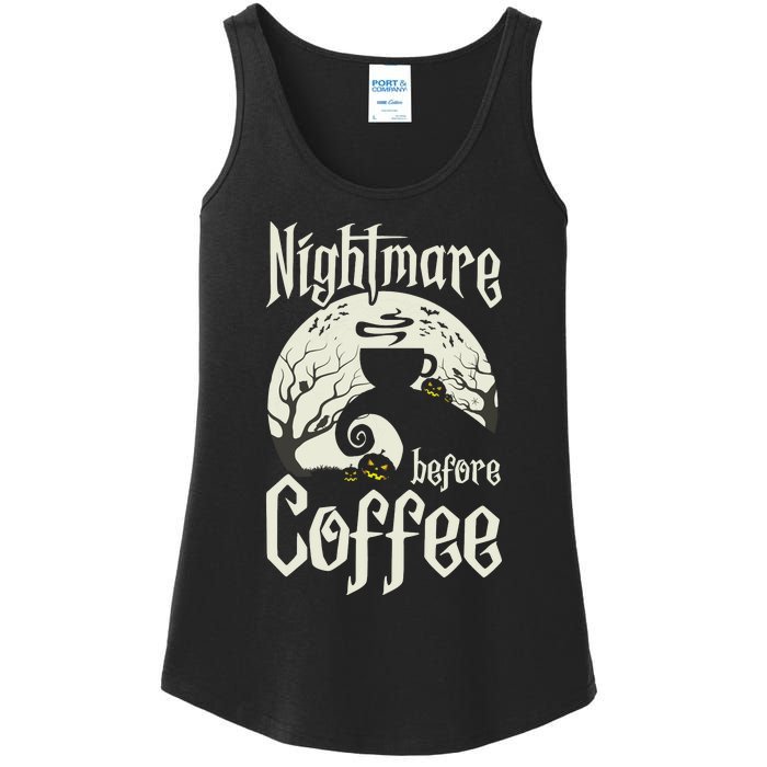 Cute Nightmare Before Coffee Halloween Funny Mug Gift Ladies Essential Tank