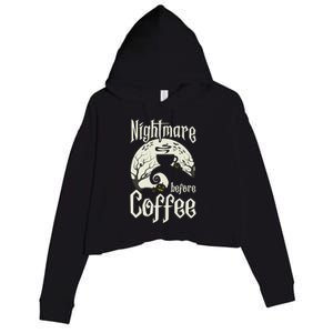 Cute Nightmare Before Coffee Halloween Funny Mug Gift Crop Fleece Hoodie