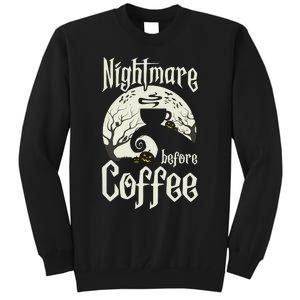 Cute Nightmare Before Coffee Halloween Funny Mug Gift Tall Sweatshirt