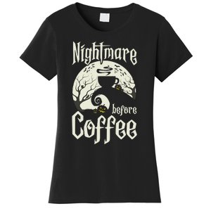 Cute Nightmare Before Coffee Halloween Funny Mug Gift Women's T-Shirt