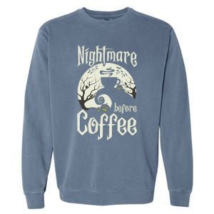 Cute Nightmare Before Coffee Halloween Funny Mug Gift Garment-Dyed Sweatshirt