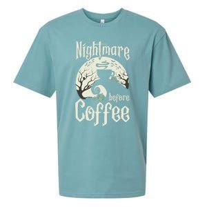 Cute Nightmare Before Coffee Halloween Funny Mug Gift Sueded Cloud Jersey T-Shirt