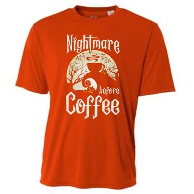 Cute Nightmare Before Coffee Halloween Funny Mug Gift Cooling Performance Crew T-Shirt