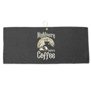 Cute Nightmare Before Coffee Halloween Funny Mug Gift Large Microfiber Waffle Golf Towel