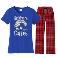 Cute Nightmare Before Coffee Halloween Funny Mug Gift Women's Flannel Pajama Set