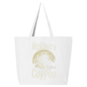 Cute Nightmare Before Coffee Halloween Funny Mug Gift 25L Jumbo Tote