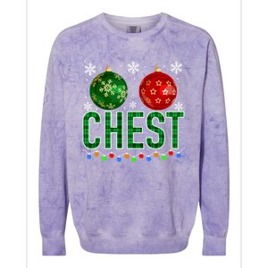 Chest Nuts Chestnuts Christmas Ornats Xmas Cool Gift Colorblast Crewneck Sweatshirt