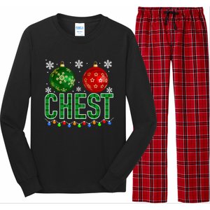 Chest Nuts Chestnuts Christmas Ornats Xmas Cool Gift Long Sleeve Pajama Set