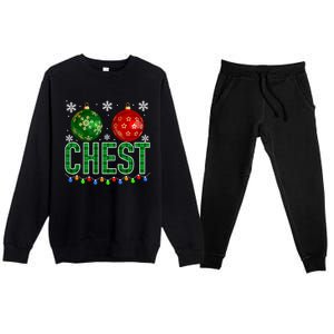 Chest Nuts Chestnuts Christmas Ornats Xmas Cool Gift Premium Crewneck Sweatsuit Set